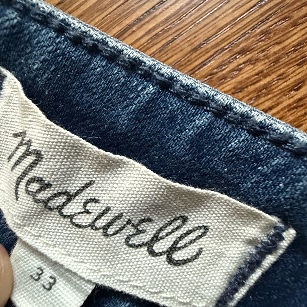 MADEWELL Stretch Denim Side Button Midi Skirt Comfy Fall Blue Jean Retro Y2K 33 - Picture 4 of 6